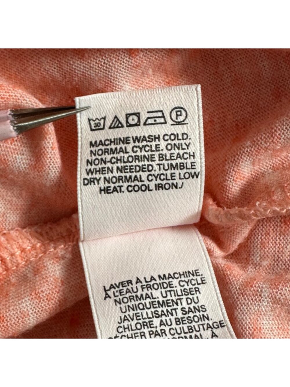 Victoria's Secret Coral V-Neck T-Shirt M Polyester/Linen Blend Beachy Vacation - Picture 8 of 12